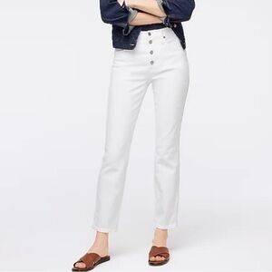 J crew Women's White High-Waisted Jeans